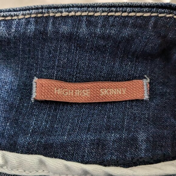 Jag Jeans High Rise Skinny Distressed Pull-On Jeans Dark Wash Blue Women's SZ 6 - Picture 14 of 16